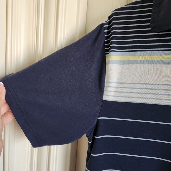 Travis Mathew Striped Navy Polo Golf Shirt Size M - Picture 5 of 8